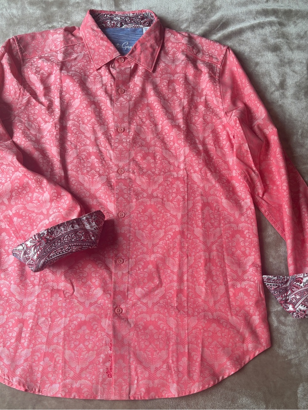 NWOT Robert Graham Coral  Button-Down Shirt